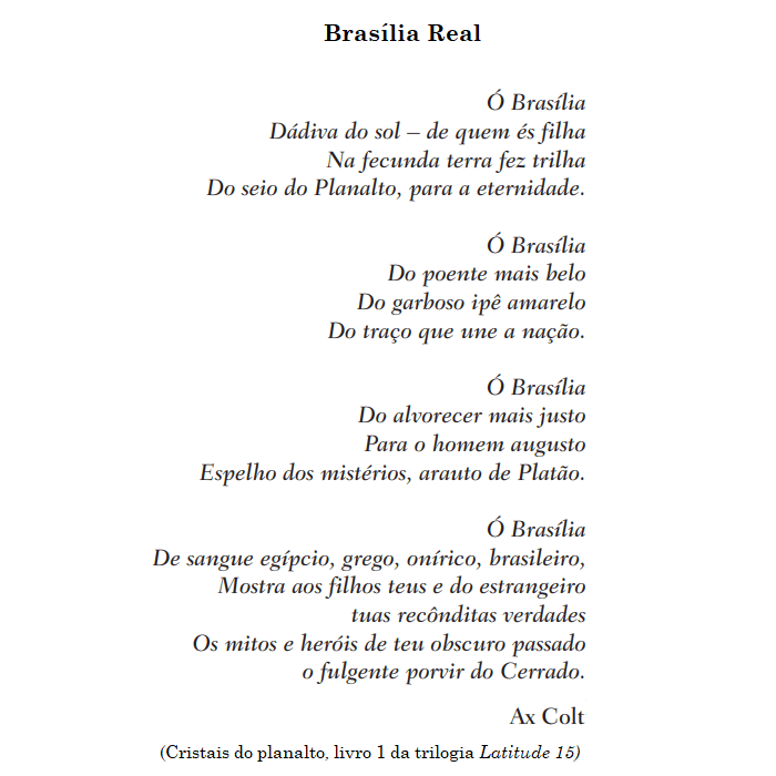 Poema Bras lia Real Uma Homenagem Aos 62 Anos Da Capital De Todos Os Poema Bras lia Real Uma Homenagem Aos 62 Anos Da Capital De Todos Os